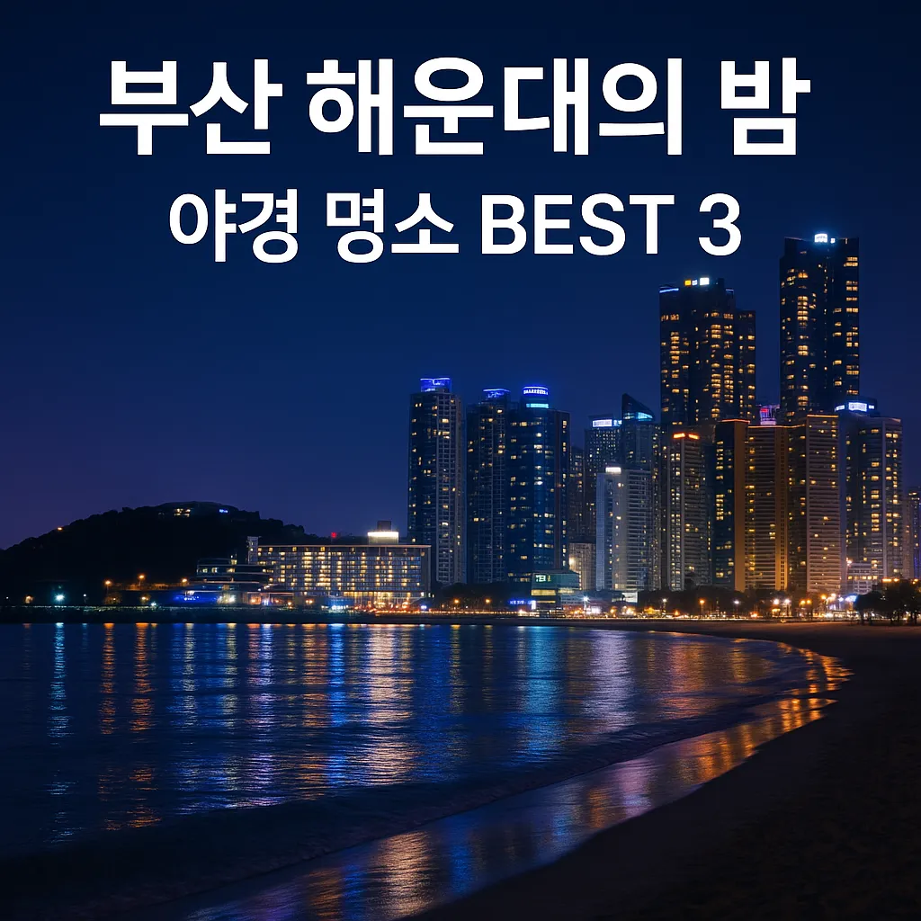 부산 해운대 밤 이미지