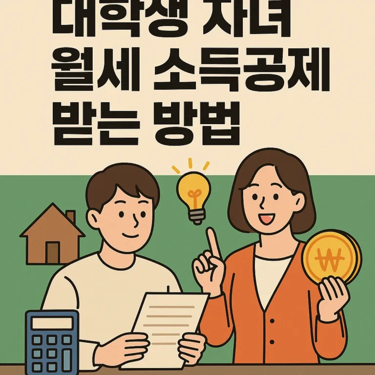 대학생 자녀 월세 소득공제